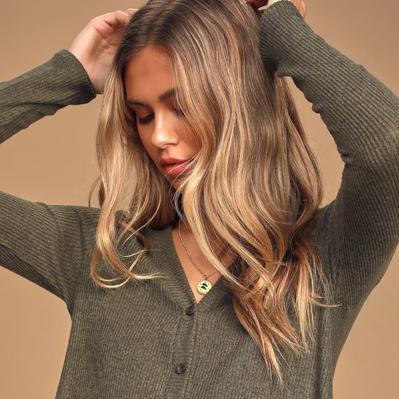 Sweet Comfort Olive Green Button-Front Dress - Picture 5 of 6